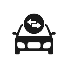 Switch car. Automobile trade icon flat style isolated on white background. Vector illustration