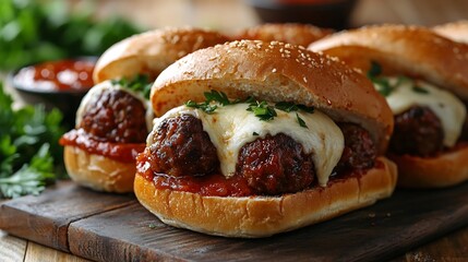 Lunch Burger Ketchup, Irresistible Italian Meatball Sub with Melted Mozzarella and Marinara Dip