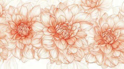 Delicate floral pattern in soft peach tones for design purposes.
