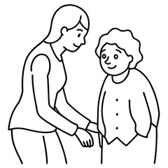 woman caring for elderly human