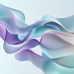 Naklejka premium Abstract image featuring flowing, translucent blue and purple waves on a white background. Perfect for modern designs and presentations.