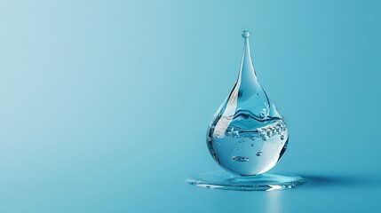 A World Water Day campaign poster featuring a glass droplet and clear, pure water, with the text "World Water Day" and example messages on a blue background