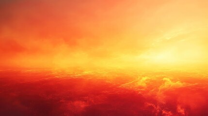 Naklejka premium Abstract Orange and Yellow Sunset Sky with Clouds