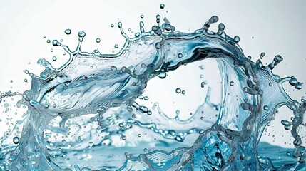 A swirling water splash isolated on a white background