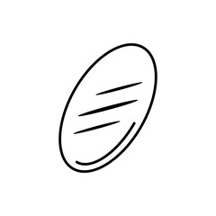 bread icon, line vector isolated on white background. trendy and modern design