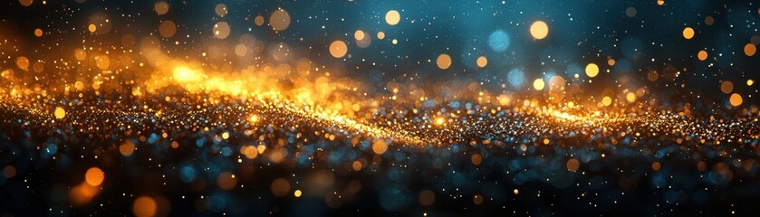 Fototapeta premium Celebrating a futuristic christmas golden confetti in a whimsical holiday scene digital art environment aesthetic perspective