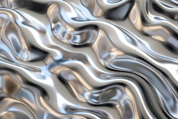 Silver Liquid Metal Flows Smoothly and Elegantly with Ripples