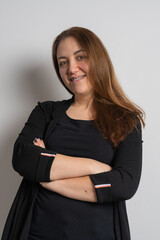 Closeup Ceramic and Metal Brackets on the Teeth