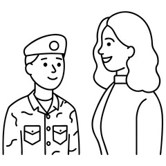 woman military soldier with psychologist-