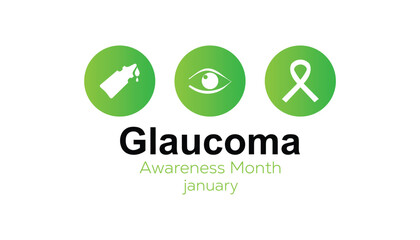 Glaucoma Awareness Month observed each year during January. Healthcare Medical Awareness concept. Vector template for banner, greeting card, poster with background.