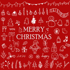 Christmas Doodle Red