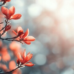 Magnolia Blossoms in Sunlight