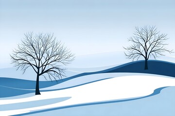 Fototapeta premium Beautiful autumn mountain landscape. Vector illustration. winter Vector art style landscape. Sunset in mountains illustration, nature, vector, background, hill, sky, mountain, tree, environment,