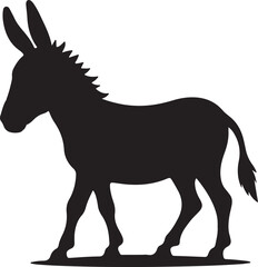 donkey animal icon silhouette vector art illustration