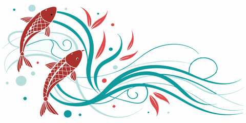 red aqua abstract white background
