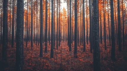 Obraz premium Ethereal Forest Landscape with Sunlight Filtering Through the Lush Foliage