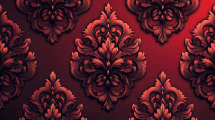 Elegant Dark Red Seamless Vector Pattern for Royal Party Invitations, Ideal for Weddings, Christmas, and Special Celebrations