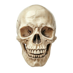 Realistic skull figurine isolated on transparent background