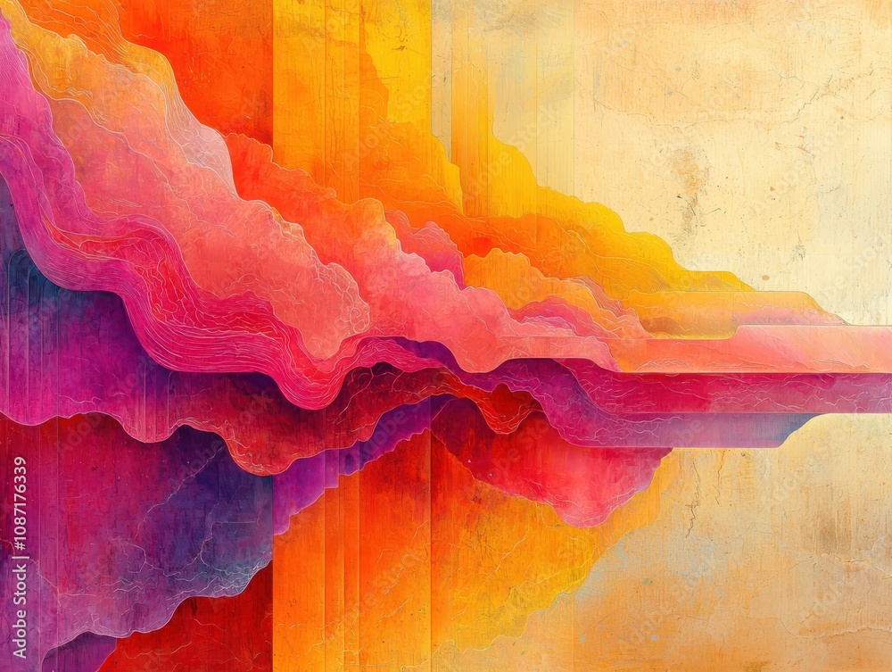 Poster exploring the psychedelic interpretations of cloud computing concepts in virtual environments