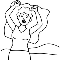  woman wakes up with difficulty early in morning