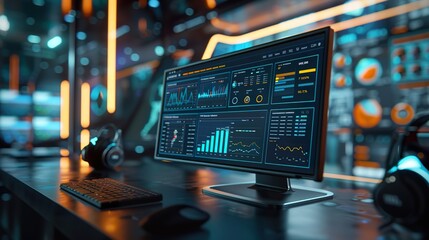 Streamlined Business Analytics: CRM Dashboard Displaying Key Performance Indicators for Strategic Decision-Making