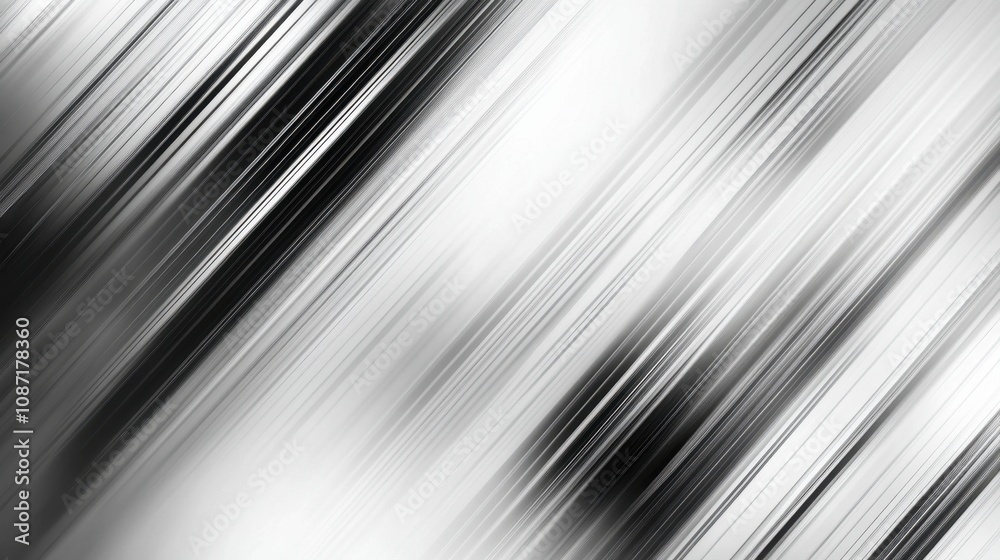 Poster abstract black and white background with diagonal lines creating a sense of movement and depth in a 
