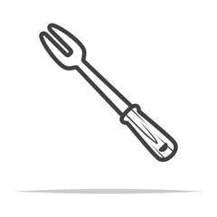 Grilling fork outline icon transparent vector isolated
