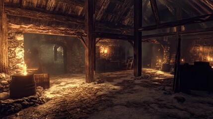 Burning Village Interior 