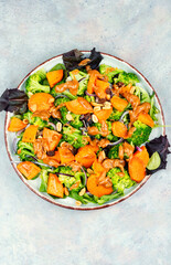 Vegan lunch plate vegetable salad.
