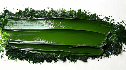 Green Paint Stroke Abstract Background