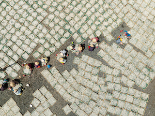 Drying anchovies after processing by fishermen in Binh Thuan, Vietnam. This is completely manual...