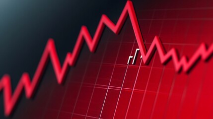 Fototapeta premium Volatile Financial Market Dynamics Showcased in Striking 3D