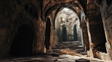 Fototapeta premium Burning Village Interior 