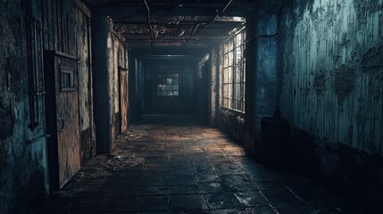 Fototapeta premium Dark Warehouse Interior