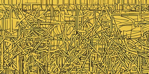 Obraz premium Abstract yellow geometric pattern with intersecting lines