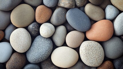Texture of earth highlighted by stones and pebbles, creating a natural background that emphasizes the beauty of stones and pebbles, with ample copy space available.