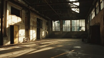 Naklejka premium Dark Warehouse Interior