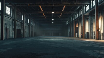 Naklejka premium Dark Warehouse Interior