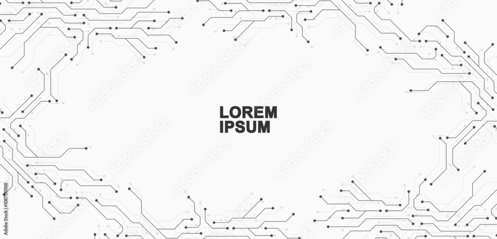 Poster circuit board digital abstract background. motherboard technology texture design. ai semiconductor a