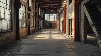 Fototapeta premium Dark Warehouse Interior