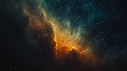 Obraz premium Stunning view of a colorful galaxy with vibrant orange and blue hues in the night sky