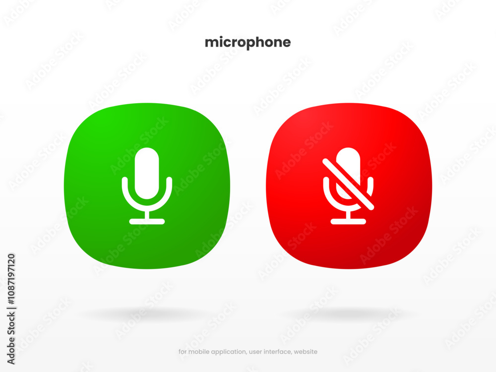 Fototapete podcast, broadcast, webcast icon. voicemail sign. voice chat icon. recording symbol. mute icon. 3d p