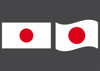 vector japan flag drawing