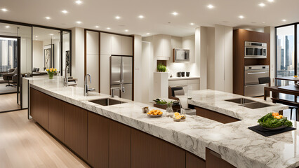 Fototapeta premium Modern living room, office cafeteria, lobby, modern kitchen, ai generated