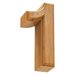 Wooden 3D Number 1