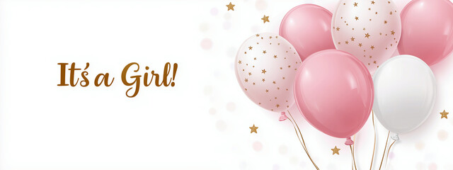 Pink balloon decoration for a girl baby shower celebration