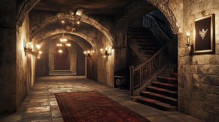 Fototapeta premium Eerie Dungeon Interior 