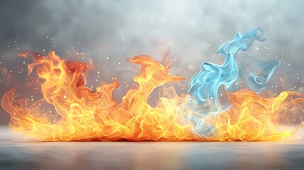 Fototapeta premium This collection features a diverse array of fiery flames, each with its own unique shape, color, and intensity