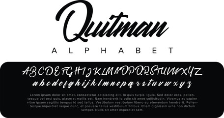 Luxury Quitman Stylish alphabet letters font for logo