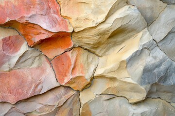 Naklejka premium Textured Rock Surface with Vibrant Colors and Natural Patterns
